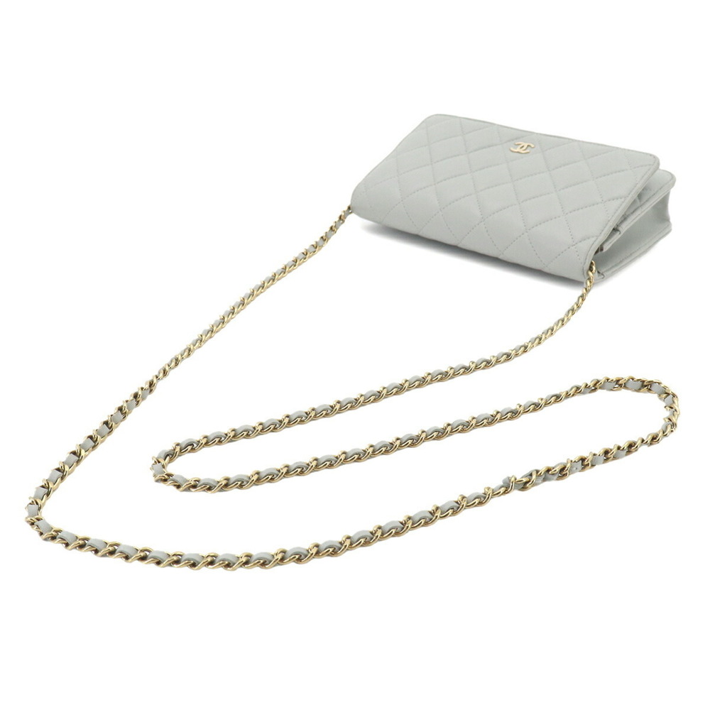 CHANEL Authentic Gray Lambskin Leather Wallet - Picture 5 of 10